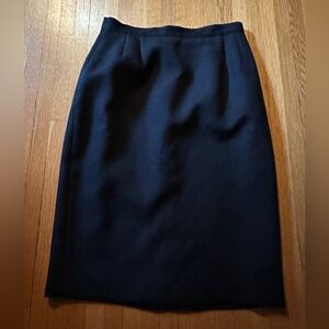 Vintage ANYA silk and wool black pencil skirt, size 12